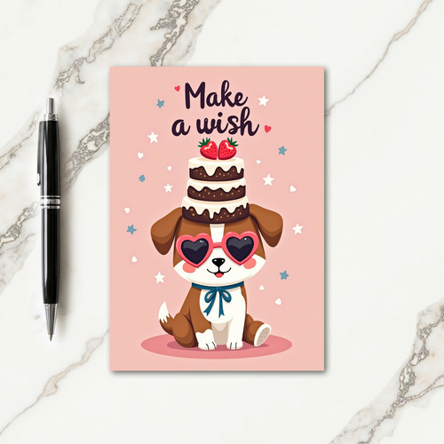 Pup Cake Birthday Card