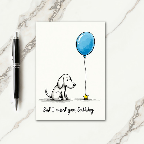 Puppy Balloon Birthday Card