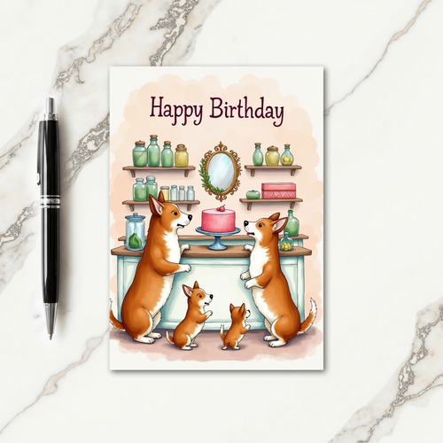 Puppy Cake Birthday Card