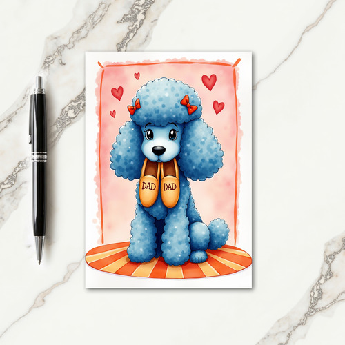 Puppy Dad Slippers Fathers Day Card