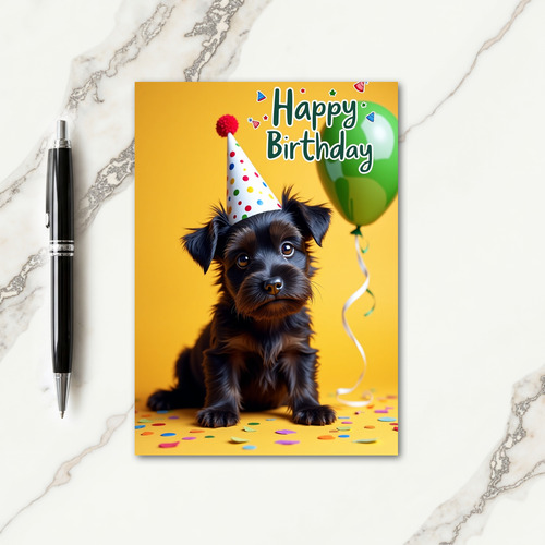 Puppy Hat Birthday Card