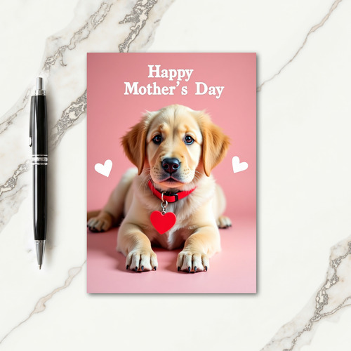 Puppy Heart Mothers Day Card