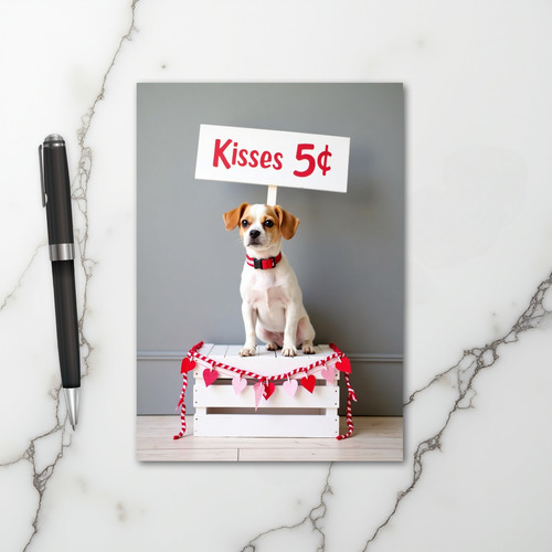 Puppy Kisses 5 Cents Love Card