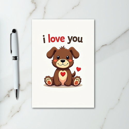 Puppy Love I Love You Card