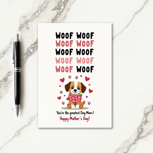 Puppy Love Mothers Day Greeting Card