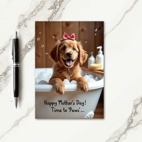 Puppy Love Mothers Day Scene Card