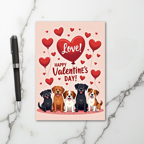 Puppy Love Valentines Day Card
