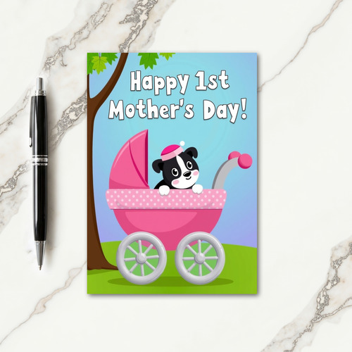 Puppy Mothers Day Illustration Card