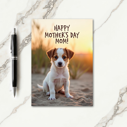 Puppy Mothers Day Message Card