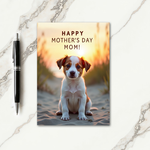 Puppy Mothers Day Portrait Card