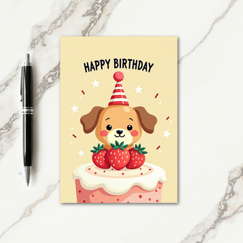 Puppy Party Cake Card