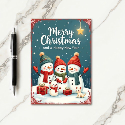 Puppy Snow Pals Christmas Card