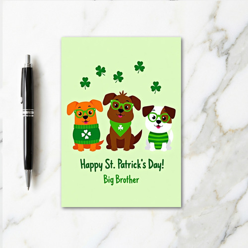 Puppy St Patricks Big Brother Card