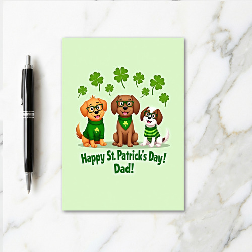 Puppy St Patricks Day Dad Card