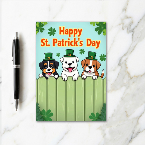 Puppy St Patricks Day Fun Card