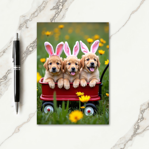 Puppy Wagon Spring Fun Card