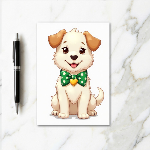 Puppy With Bow Card