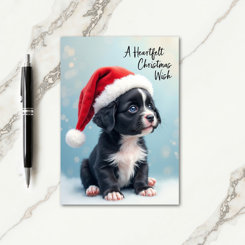 Puppys Christmas Cap Card