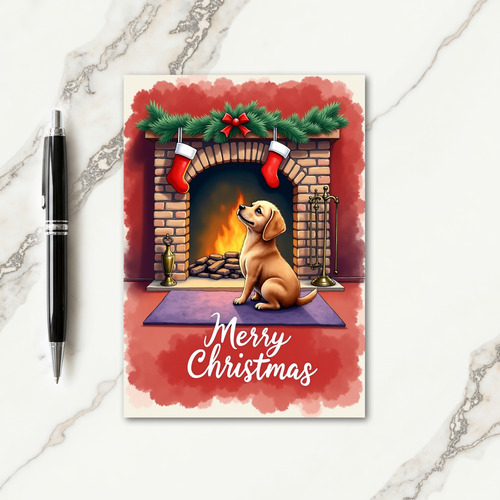 Puppys Cozy Hearth Card