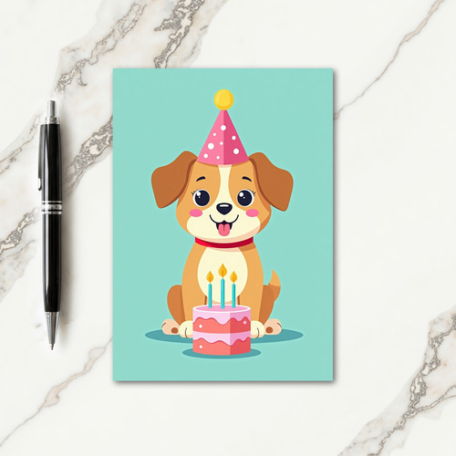 Puppys Festive Hat Card
