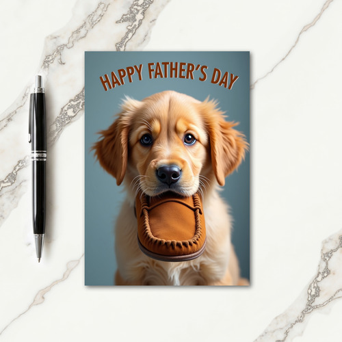 Puppys Sweet Fathers Day Portrait Card