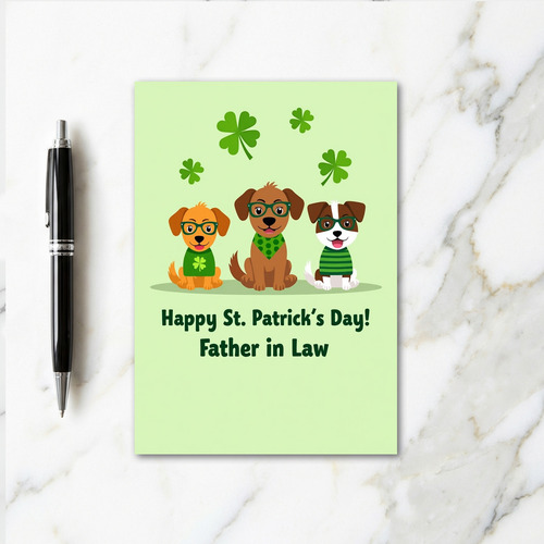 Pups St Patricks Day Father In Law Card