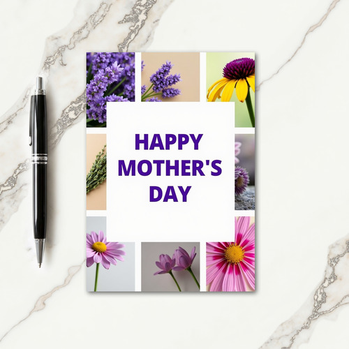 Purple And Gold Mothers Day Card