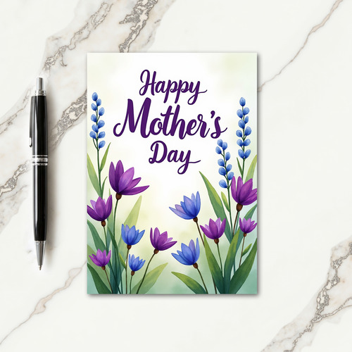 Purple And Green Happy Day Card