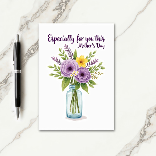 Purple And Yellow Floral Card