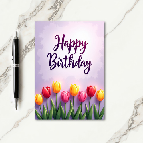 Purple Art Birthday Card