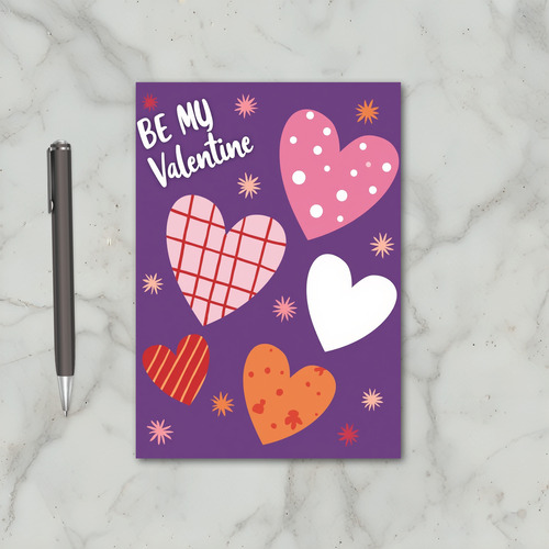 Purple Be My Valentine Card