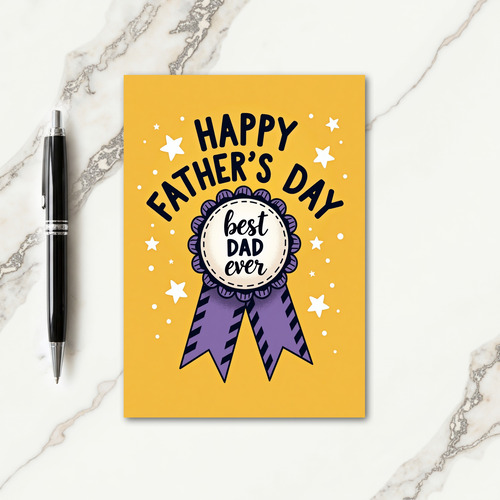 Purple Best Dad Ever Card