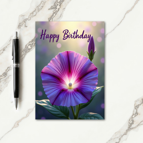 Purple Bloom Birthday Card