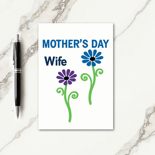 Purple Blooms Mothers Day Wife Card