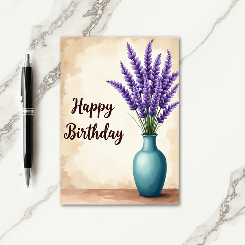 Purple Blossom Birthday Card