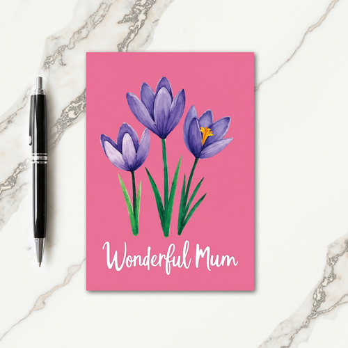 Purple Blossom Mum Card