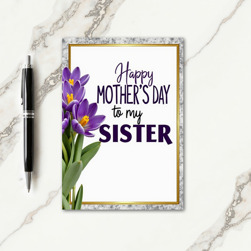 Purple Blossoms Sister Card
