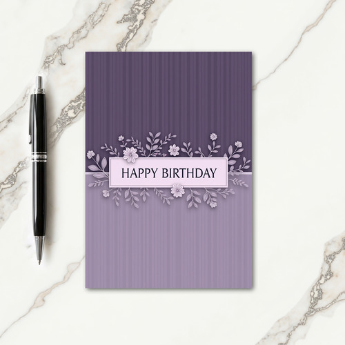 Purple Botanical Birthday Card