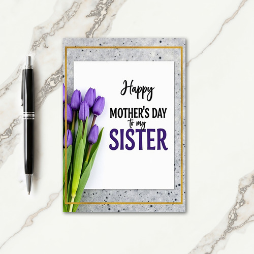 Purple Buds Mothers Day Sister Card