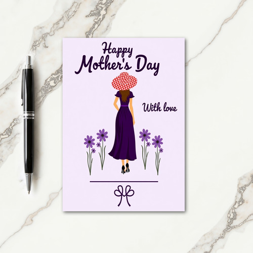 Purple Dress Mothers Day Art Card