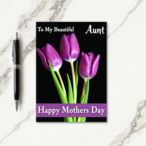Purple Floral Aunt Mothers Day Card