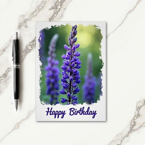 Purple Floral Birthday Card