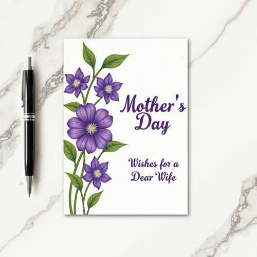 Purple Floral Blossom Card