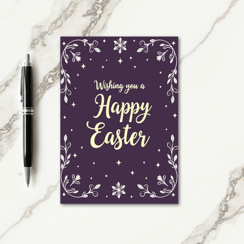 Purple Floral Easter Card