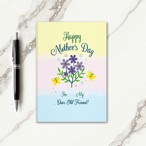 Purple Floral Friend Mothers Card