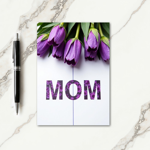 Purple Floral Mom Card