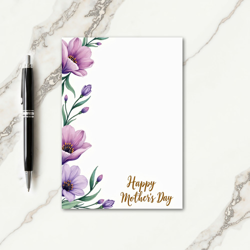 Purple Floral Watercolor Card