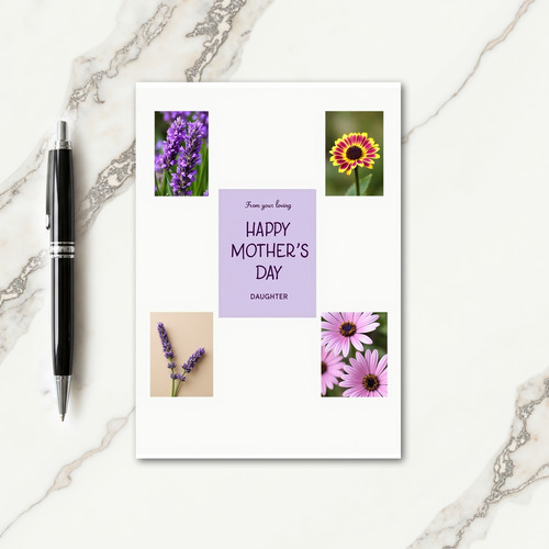 Purple Flower Mothers Day Card