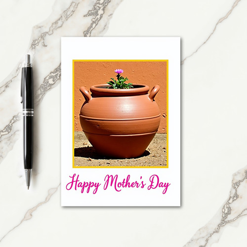 Purple Flower Mothers Day Pot Card