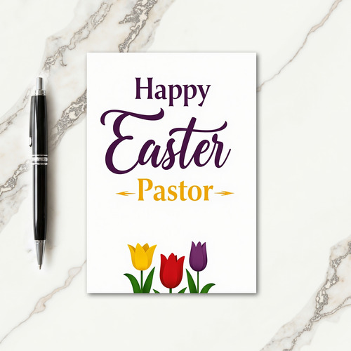 Purple Flowers Easter Card